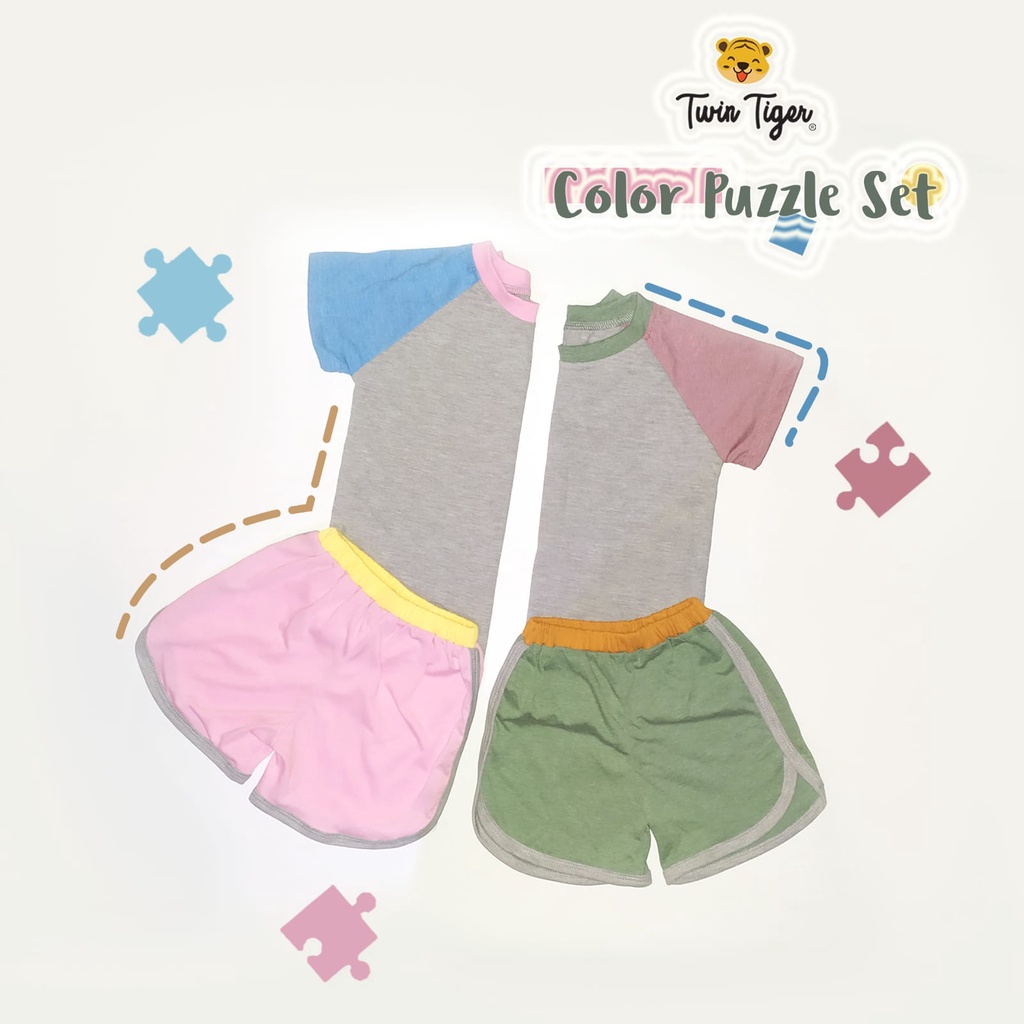 TWIN TIGER COLOR PUZZLE SET BAJU PUZZLE SETELAN ANAK 1-5 TAHUN