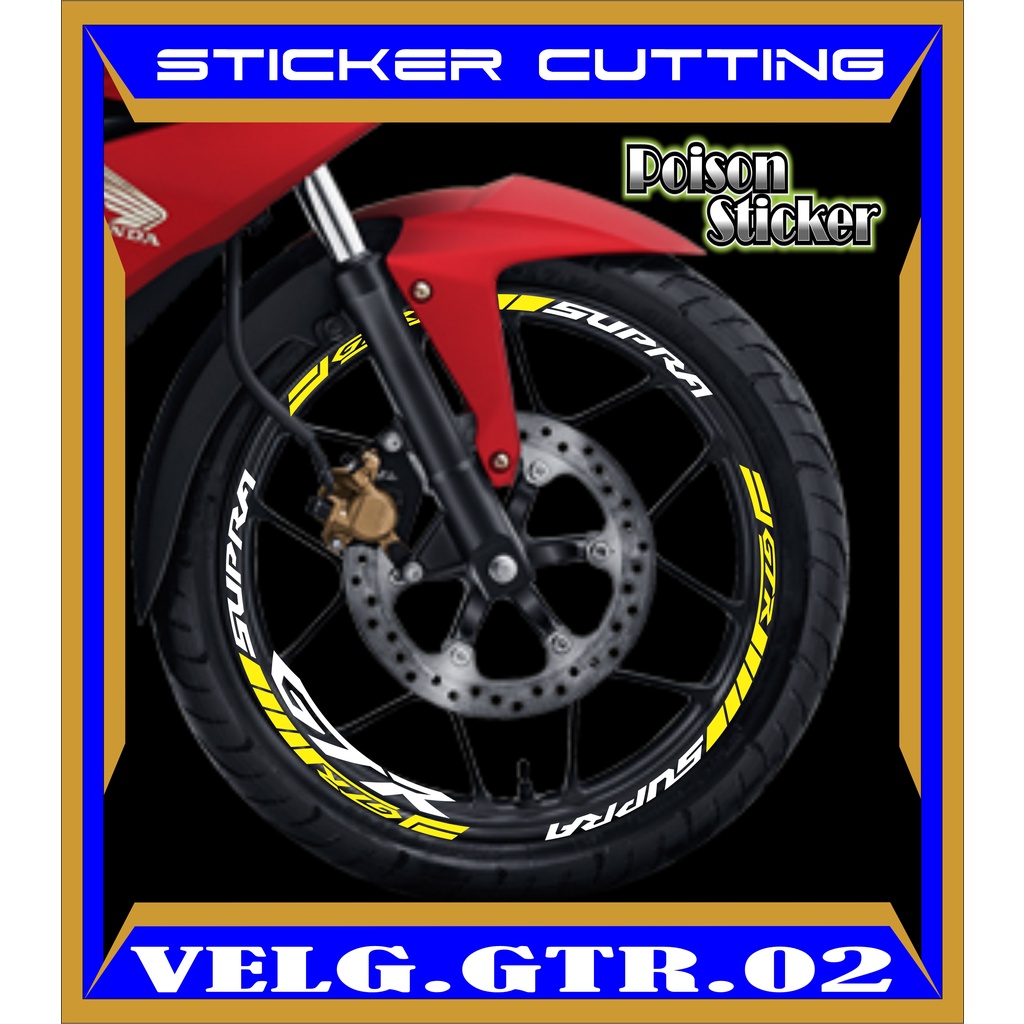 CUTTING STICKER VELG SUPRA GTR - STIKER LIS LIST VARIASI BAN/VELG HONDA SUPRA GTR CODE 02