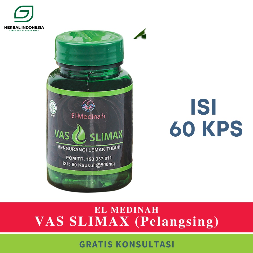 Kapsul Vas Slimax El Medinah 60  kapsul | Herbal Diet Pelangsing