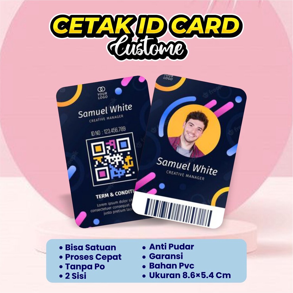 

Cetak Id Card Karyawan/Anggota/Komunitas/Kartu My Pertamina/No Antrian/Visitor Murah 2 Sisi