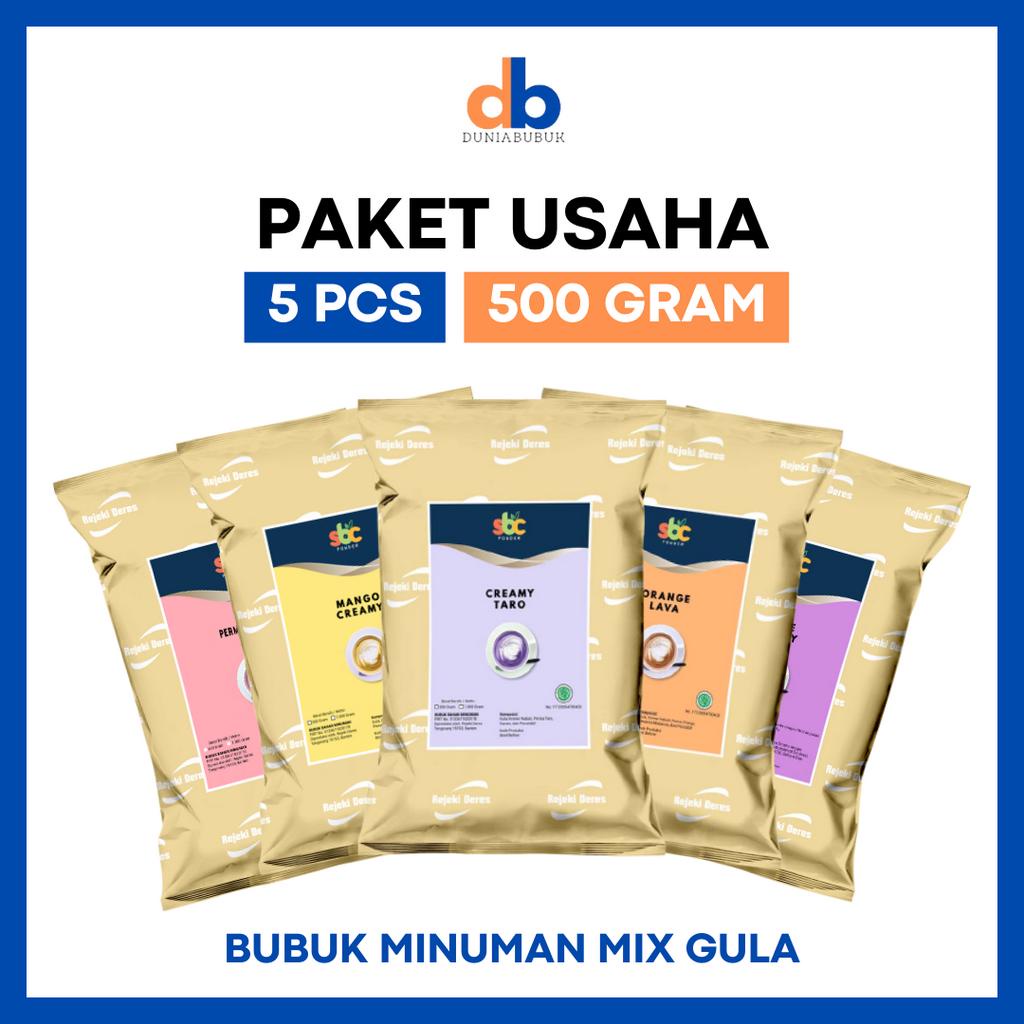 

Paket Usaha 5pcs 500gr - Bubuk Minuman SBC Powder All Varian Rasa Mix 5pcs