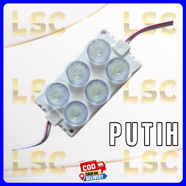 LAMPU LED 6 MATA 2X3 JUMBO 12V 24V 6W VARIASI LAMPU KOLONG MOBIL TRUK BUS