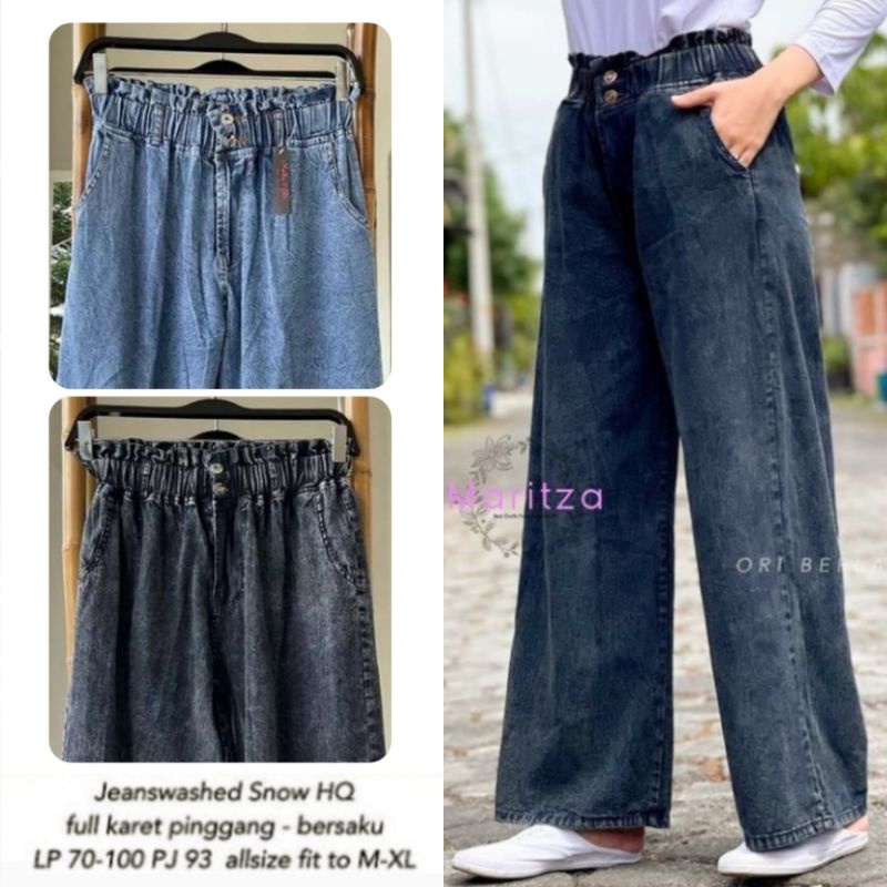 Celana Kulot Jeans Wanita Premium