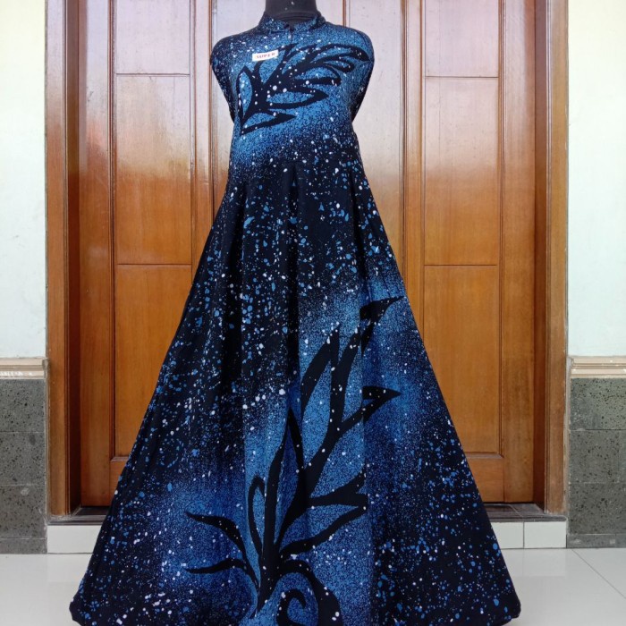 gamis twill ori pekalongan - Biru