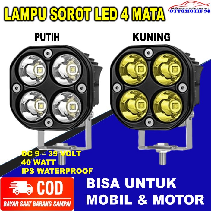 Lampu Lapu Led Tembak Sorot Utama Depan Cree Drl Running Fog Lamp Foglamp Laser Gun Led 4 Mata Akses