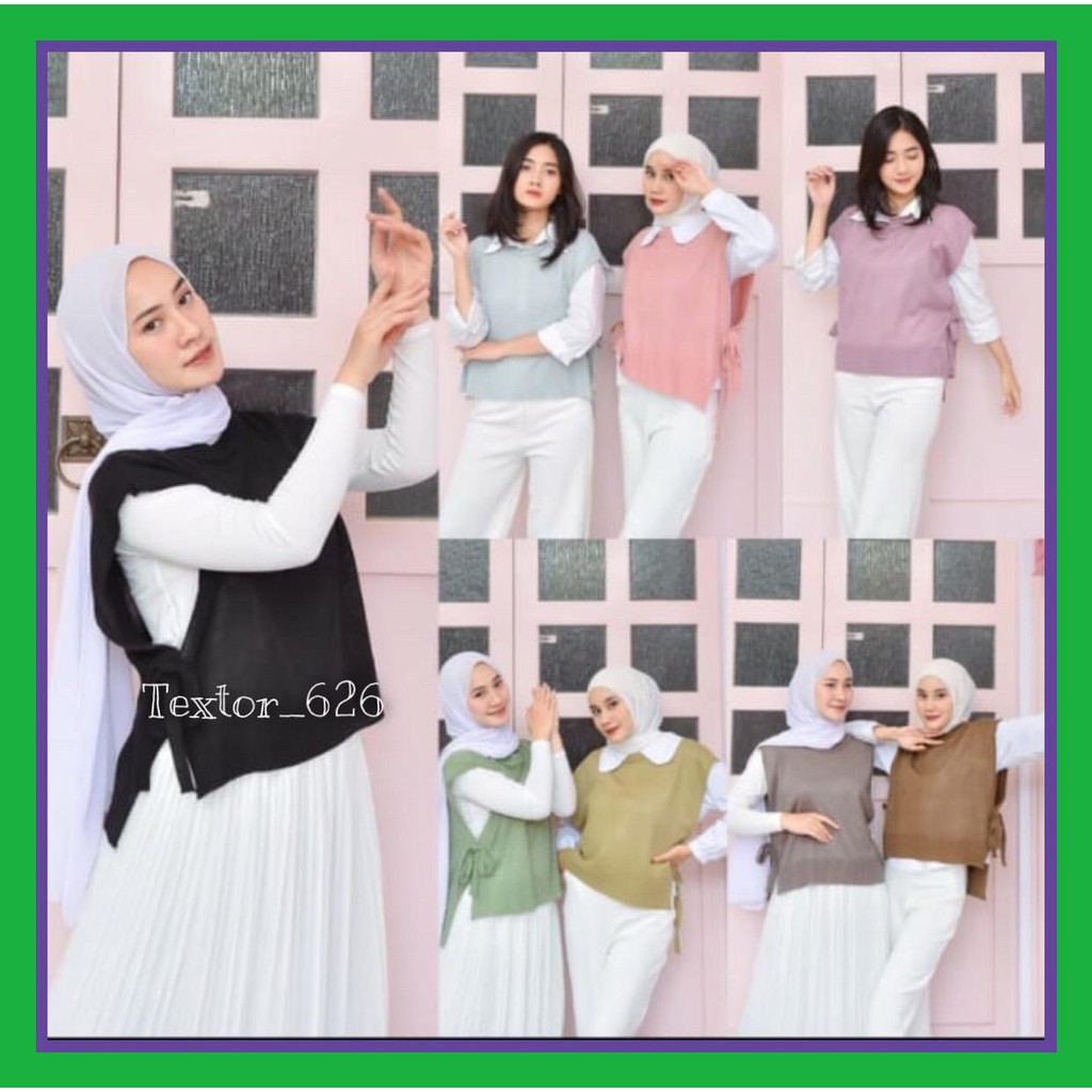 Rompi wanita Rompi Tali Knit Andin - rompi wanita - style kekinian - fashion kekinian