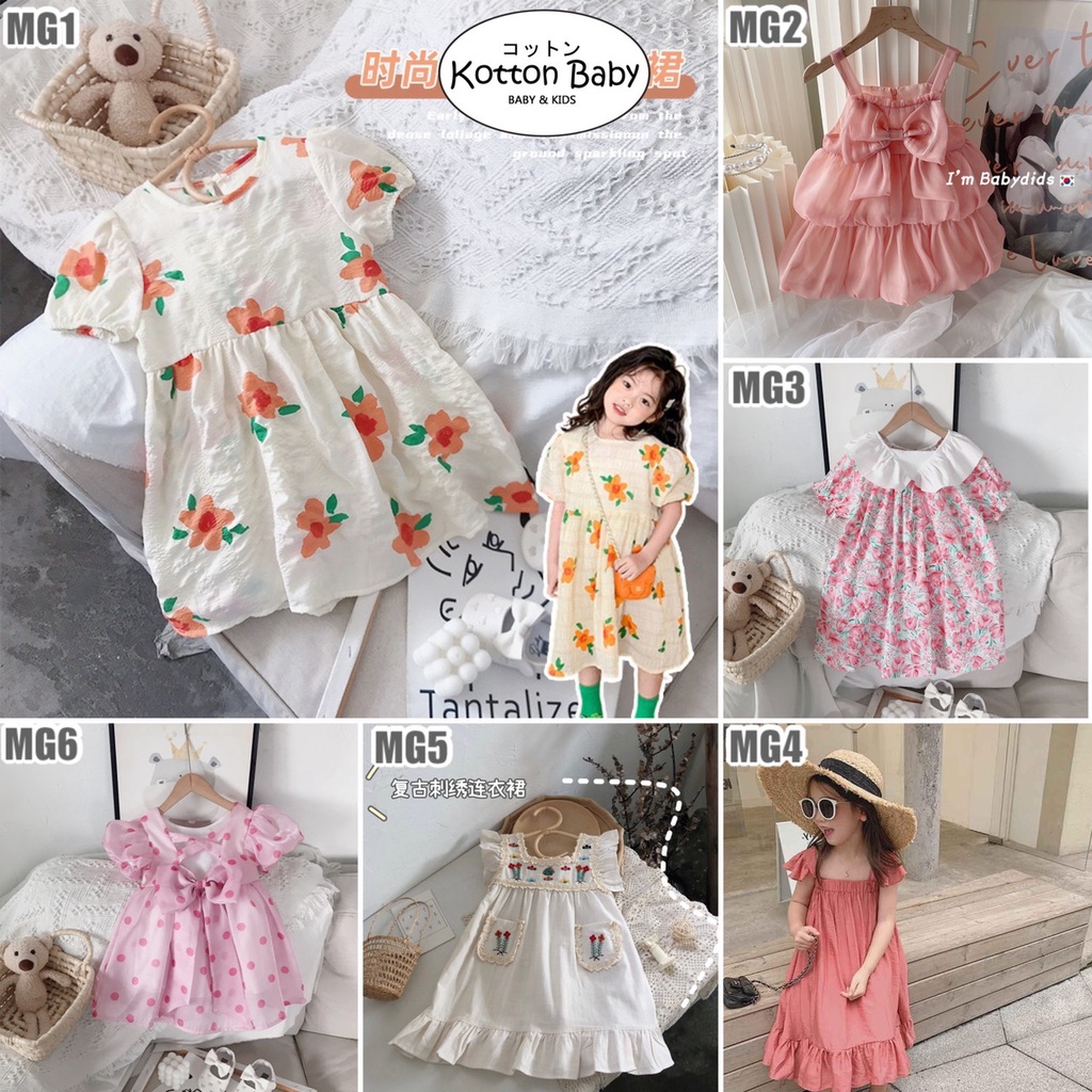 2-6thn | DRESS ANAK KOREA PESTA ELEGAN FORMAL PEREMPUAN catalog MDD MG MA