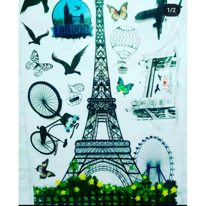 stiker dinding paris wallsticker paris stiker dinding 3 dimensi wallsticker 3 dimensi