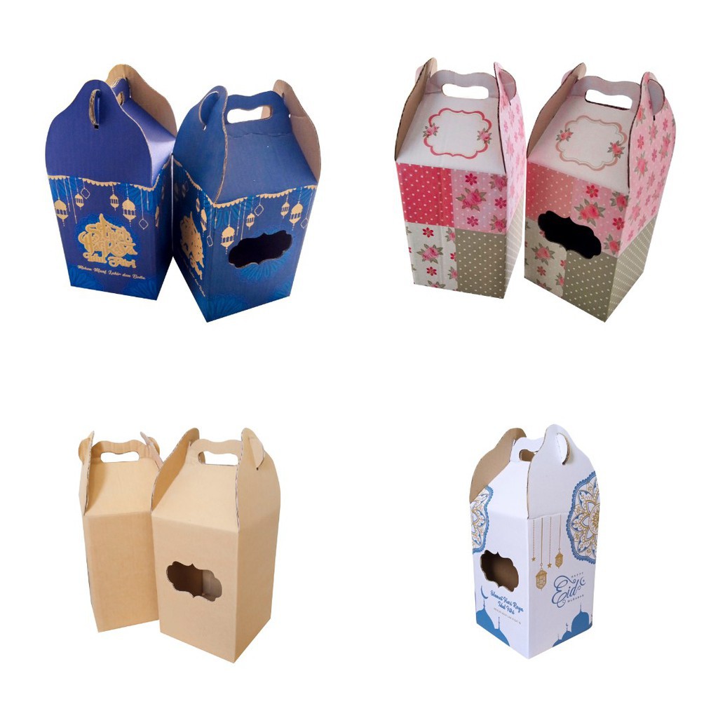 

Box 14X14X20 cm Jinjing (KUKER 500GR isi 3 Toples ) Kardus/Kue Kering/hampers/idul fitri/Iedmubarak