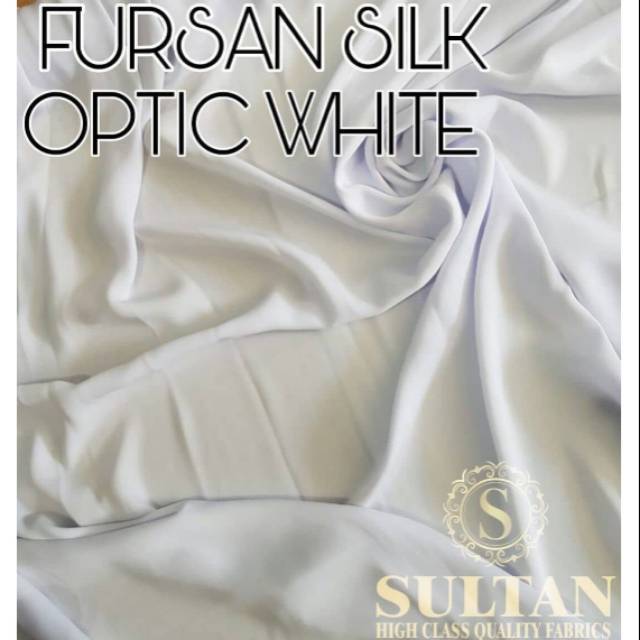 0.5m FURSAN SILK warna optic white ori Sultan (putih terang)
