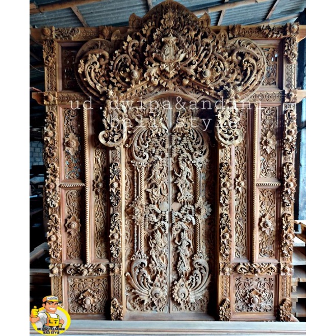 gebyok Bali full ukiran style bali Asli motif wayang