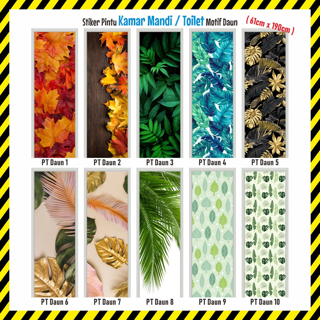 Thebettles Stiker Pintu Kamar Mandi Dan Sticker Pintu Kamar Motif - Daun