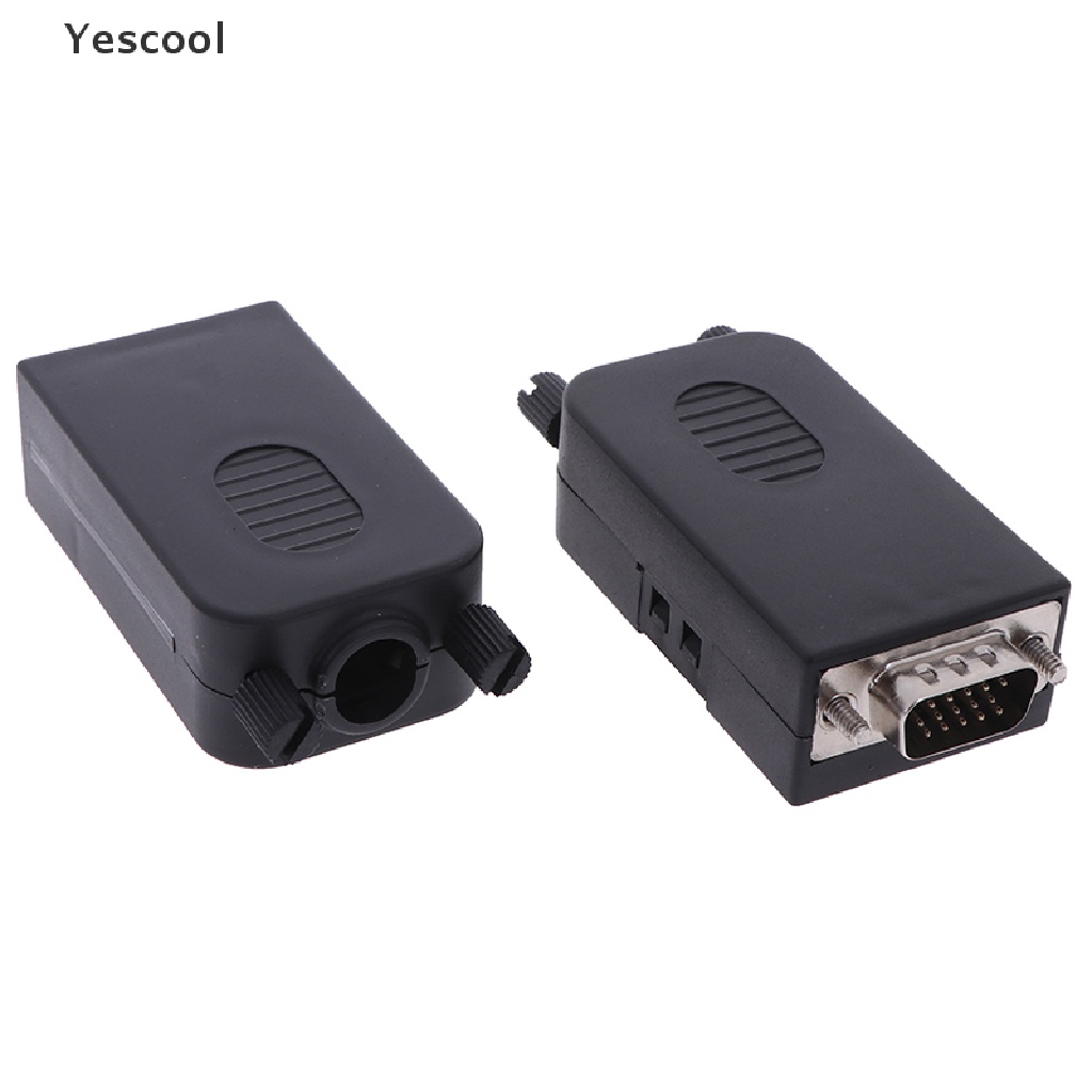 Yescool D-SUB DB15 Konektor Terminal Kabel VGA Male 3 Baris 15 Pin