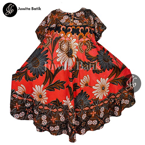 Juwita Batik - Daster Payung Jumbo XXL 120 Motif Batik Kencana - Daster Busui Jumbo - Daster Super Jumbo