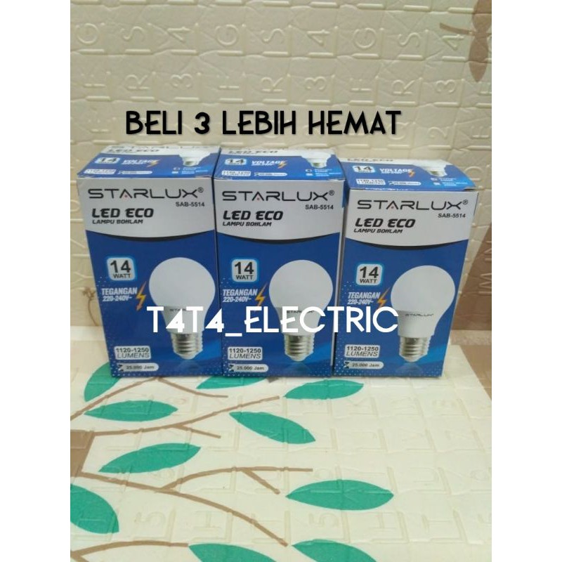 Jual Lampu Led 14 Watt Starlux Beli 3 Lebih Hemat Nyala Putih Garansi 1