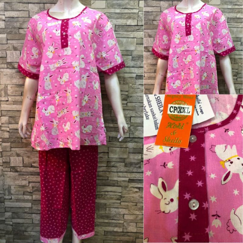 JUMBO HOKI SHEILA CP KATUN PIAMA | BAJU TIDUR MURAH-22