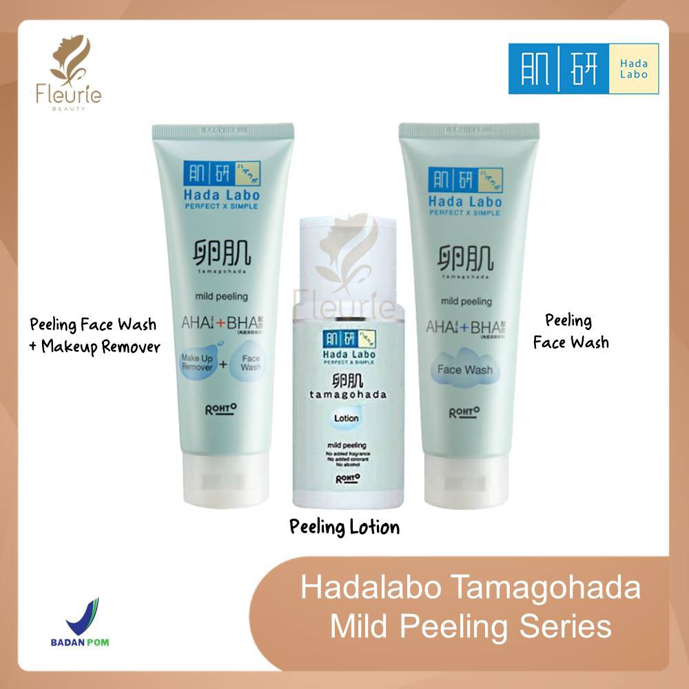 Hadalabo Tamagohada Mild Peeling Series - Face Wash / Makeup Remover / Lotion Original BPOM