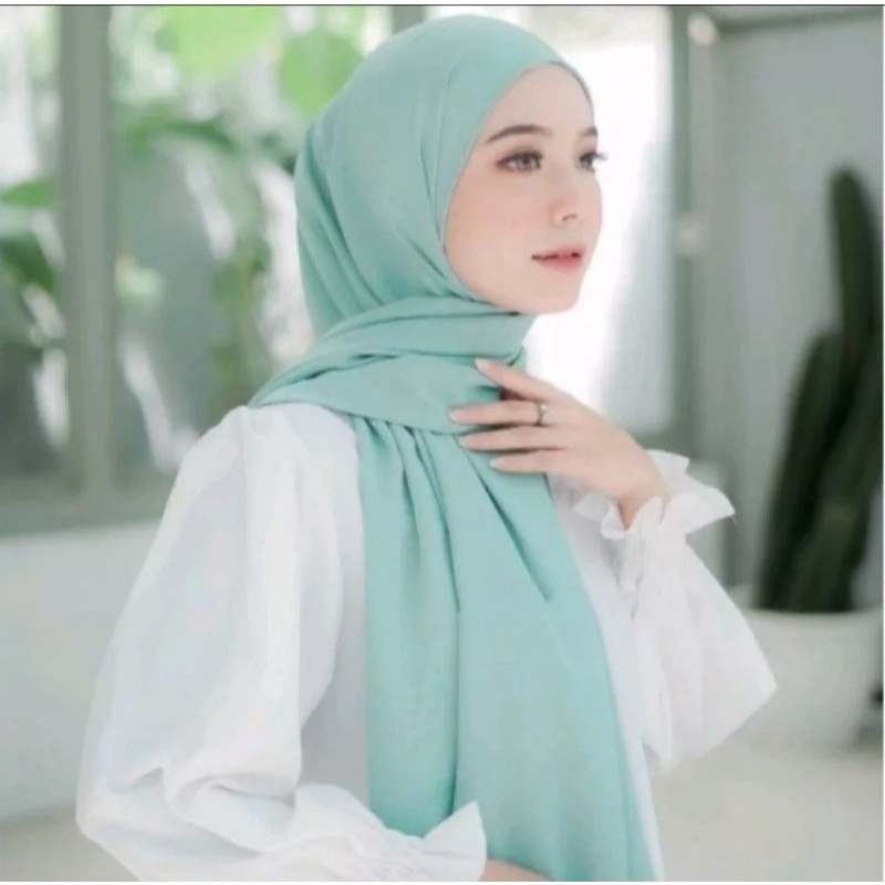 (Bisa COD)PASHMINA CRINKLE AIRFLOW COTTON SHWAL UKURAN 180X75CM