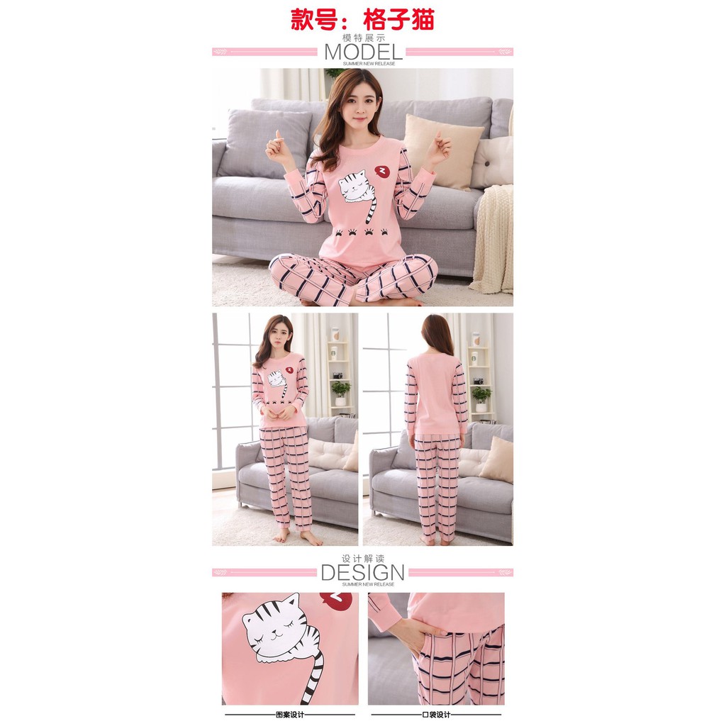 Piyama Cewek Baju Tidur Wanita Premium Import Lengan Panjang Part 3