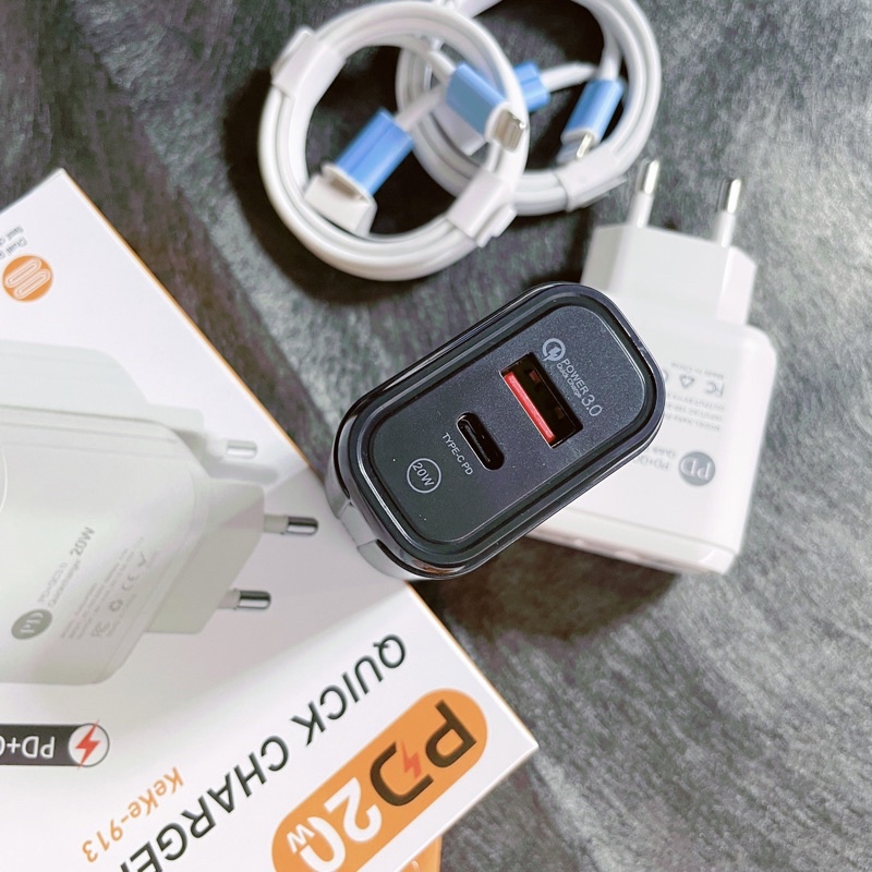 【CA005】[GROSIR/COD]（Tanpa Kabelnya）Skyhigh Charger 20W Travel Adaptor Colokan USB+PD 2 Port QC3.0 Quick Charging