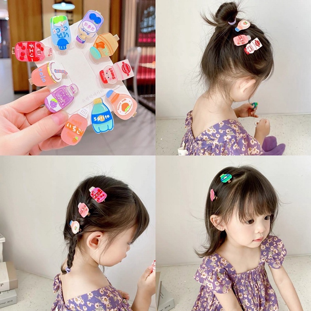 T&amp;Y Jepit Rambut Anak Perempuan Lucu 1 Pcs Jepitan Rambut Mini Fashion Karakter Minuman Jepitan Hair Pin Gaya Korea Kids Soda Drinks Import Murah