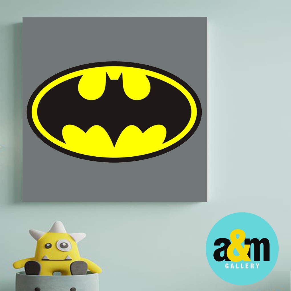 Hiasan Dinding Kamar Logo Superhero ( 20 X 20 ) Pajangan Anak Dekorasi Wall Decor Kamar Anak - A&amp;M