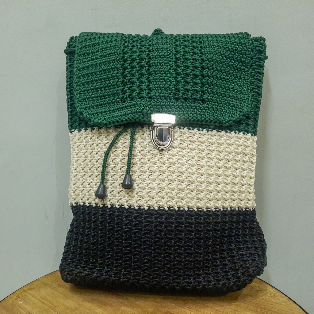 Tas Ransel Rajut Blaster - SenjabyAtsa-Botol - Hitam