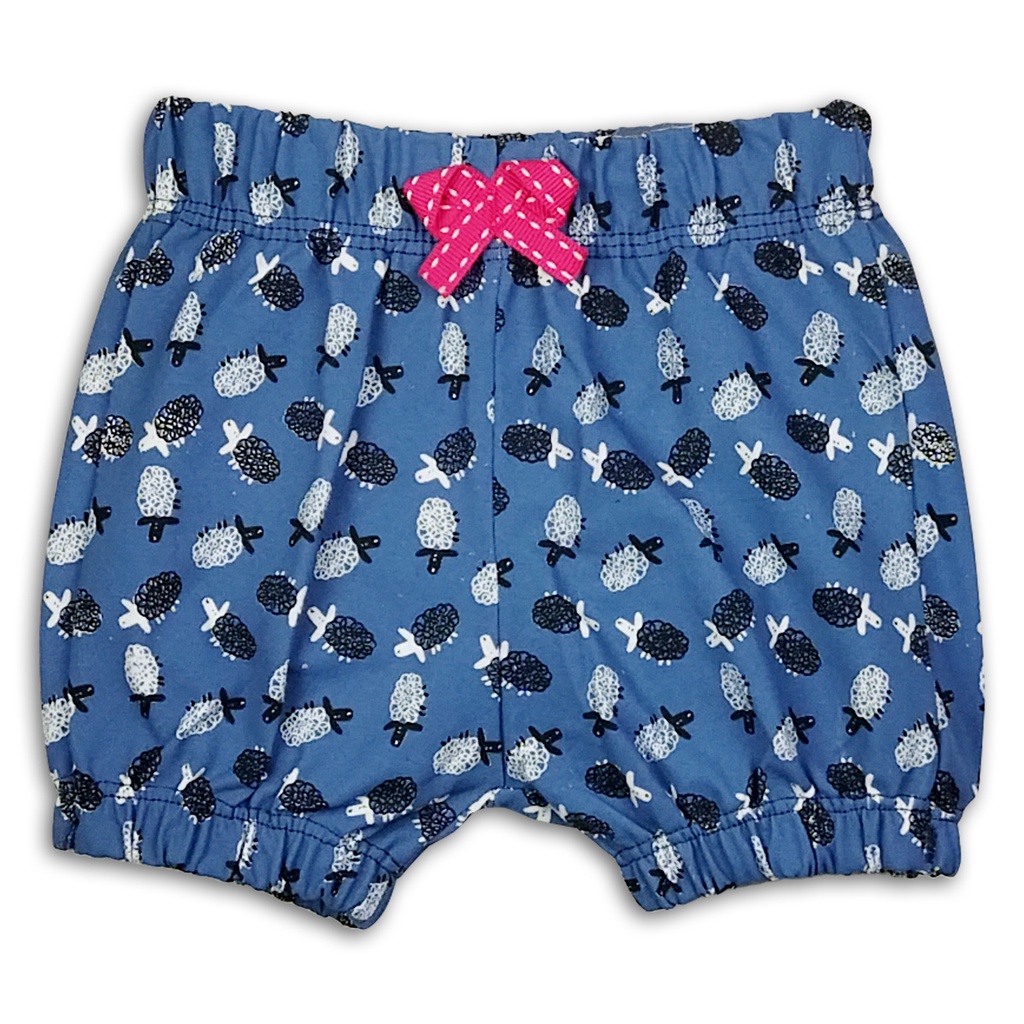 Bearhug Celana Pendek Bayi Perempuan Premium Full Printing XCD6 Cardet 6-18 Bulan-Biru Abu-Kura Kura