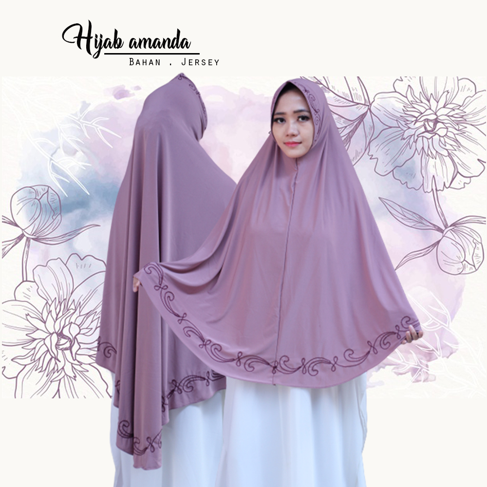 JILBAB HIJAB KERUDUNG CADAR KHIMAR BERGO INSTAN KERUDUNG JERSEY AMANDA