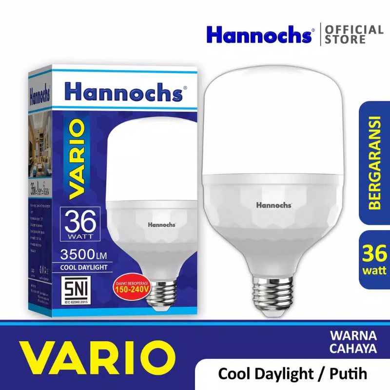 Paket 5 pcs Hannochs Vario 32 watt Cahaya Putih  Cahaya Putih Garansi Resmi Hannochs 1 Tahun