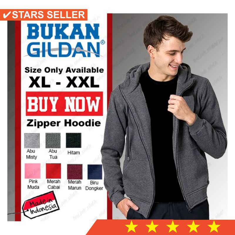 HIJAU PINK MUDA BESAR KECIL ANAK SEKOLAH JUMBO XXXL   Bukan Gildan Jaket Zipper Hoodie Polos Pria