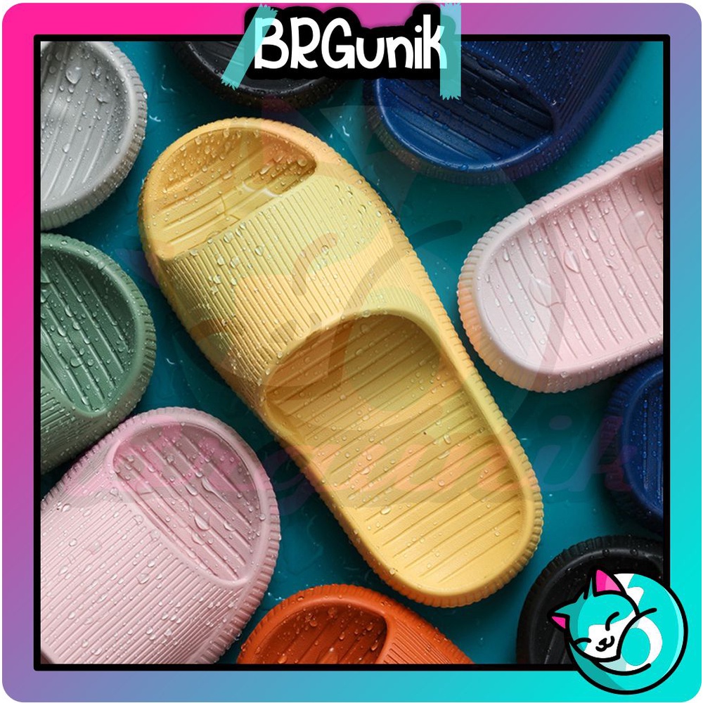 BRGUNIK Sandal Outdoor Sendal Jelly Tebal Berkualitas Sandal Selop Rumah Non-slip Santai Empuk Nyaman Polos Elegan Sandal Rumah Sandal Kamar Mandi Anti Licin Sandal Serbaguna R619