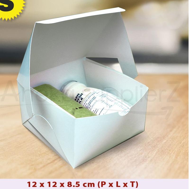 

[COD] Dus Box Kue Bolu PUTIH - Snack Box S (50 PCS)