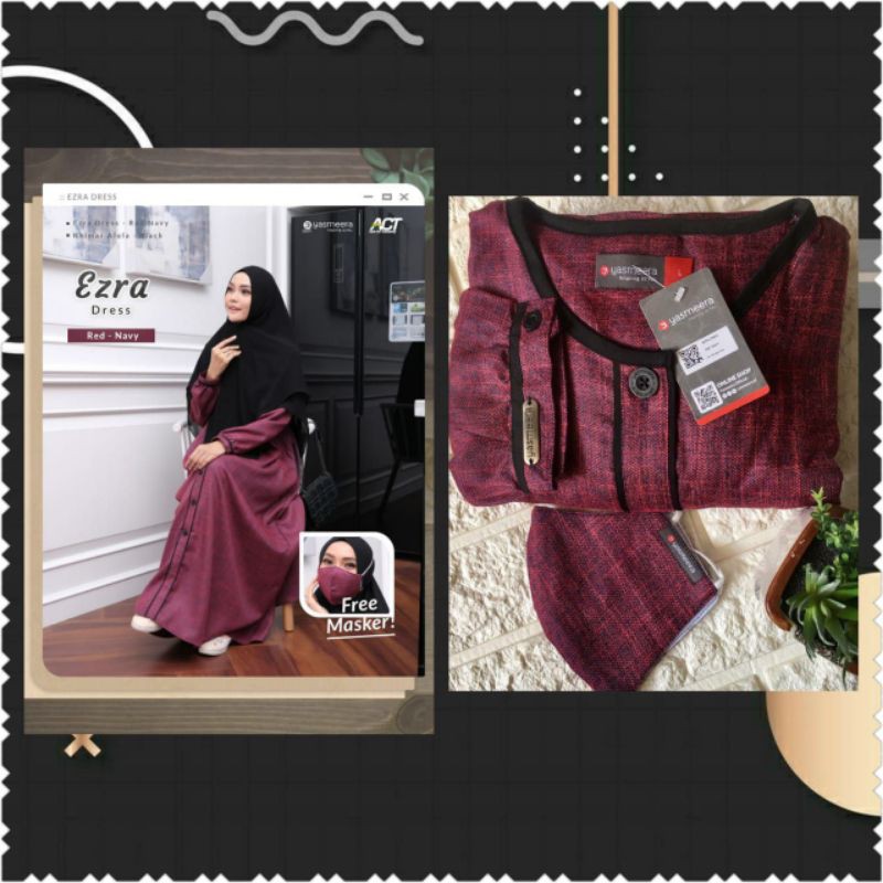 Ezra Dress Maroon by Yasmeera