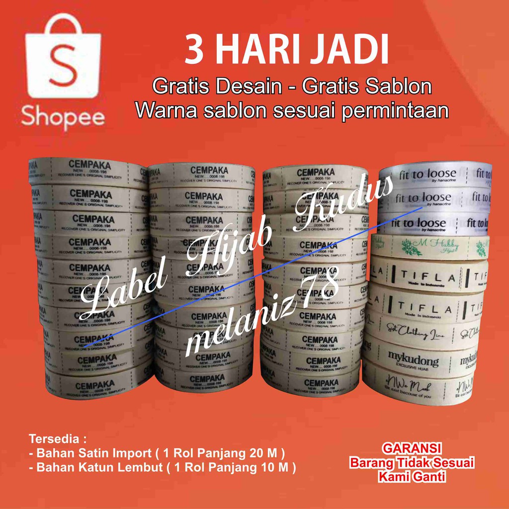 

Label Woven / Label Baju / Label Hijab Custom Desain
