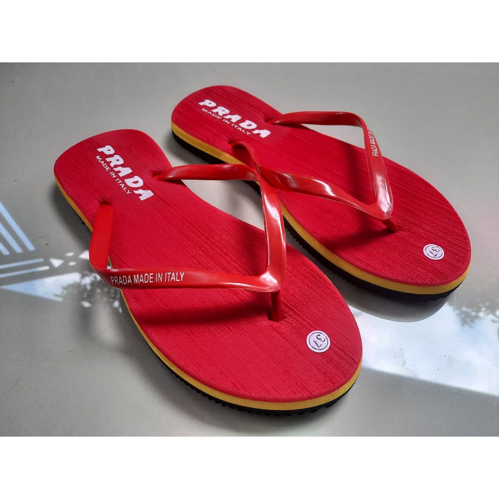 SANDAL WANITA TERBARU JEPIT PLAT PRADA