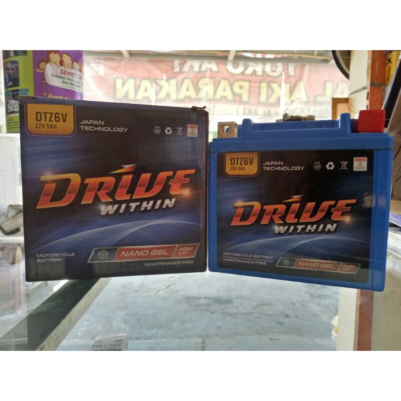 Aki Motor Murah DRIVE DTZ6V Vario/NMax/FU