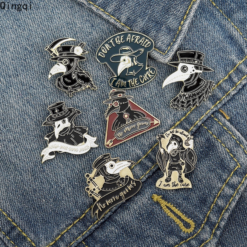 Bros Pin Enamel Desain Plague Doctor Gaya Punk Untuk Hadiah Teman