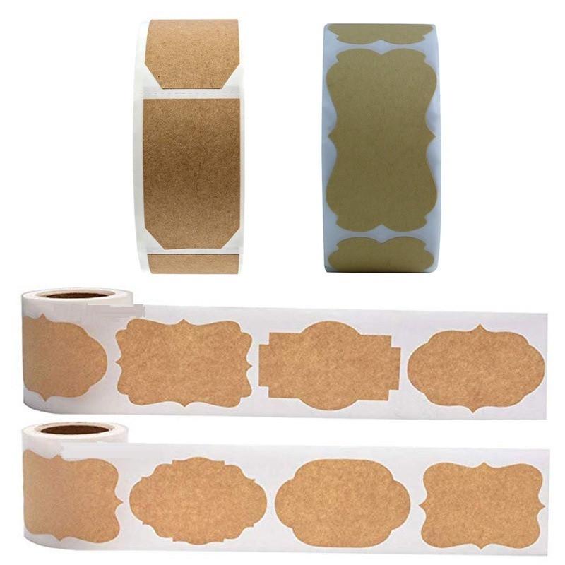 [300 pcs1 Roll Kraft Gift Tags Sticker] [Handwritten Convenience Stickers Sealing Cowhide Sticker Label For Kitchen Classification Diy Gift Tags]