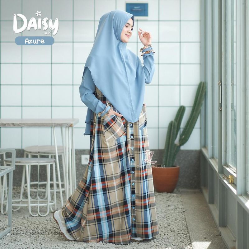 Gamis kotak kotak maxy terbaru | Daisy dress by Zayra Hijab