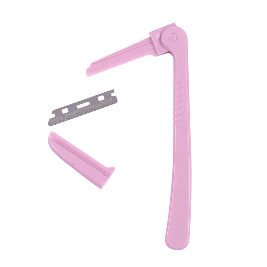 3pcs / Set Pisau Cukur Alis Bahan Stainless Steel Warna Pink