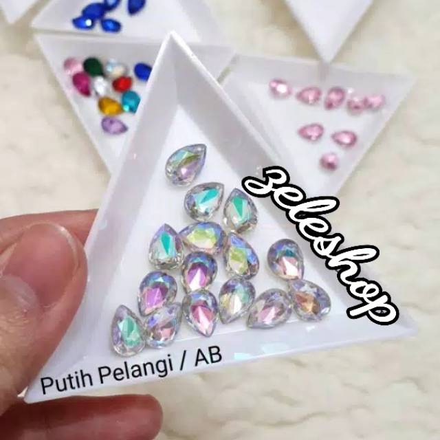 TEARDROP MINI CRYSTAL SIZE 7*10mm / HIASAN TASBIH DIGITAL/NAIL ART/DECOCASE