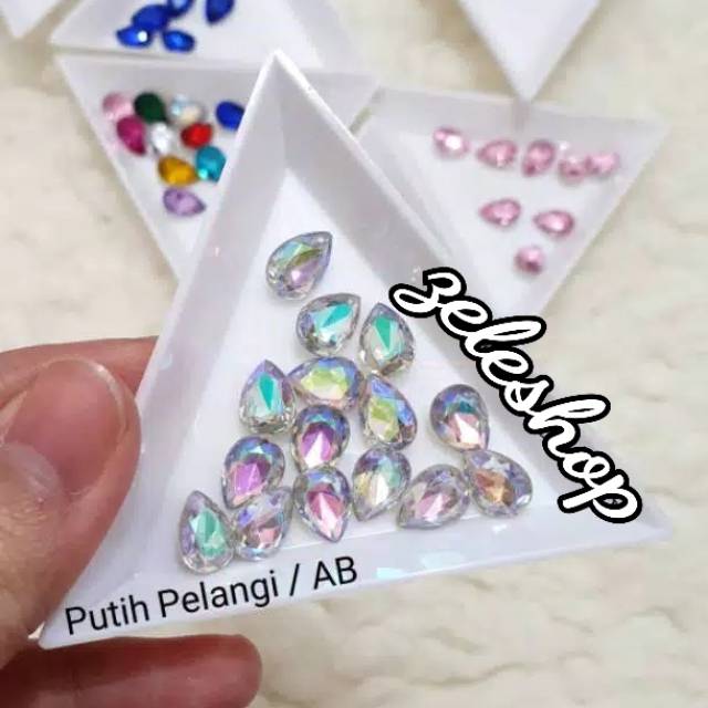 TEARDROP MINI CRYSTAL SIZE 7*10mm / HIASAN TASBIH DIGITAL/NAIL ART/DECOCASE