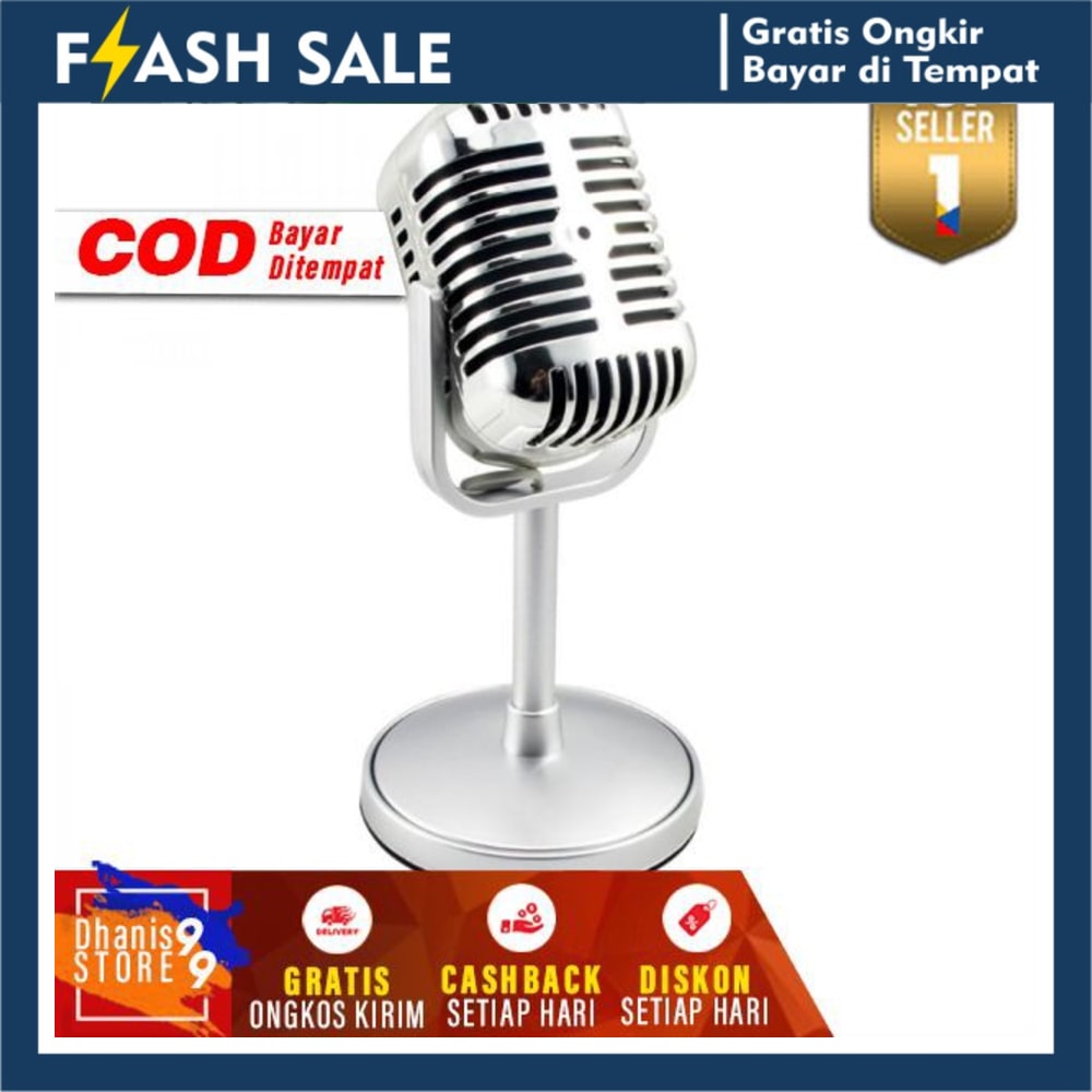 Condenser Microphone Classical Design Vintage Retro Kondenser Mic Murah Mikrofon Klasik COD