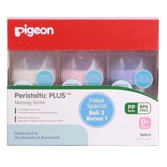 PP BOTOL PERISTALTIC PLUS BELI 2 FREE 1 160ML PIGEON PA010308