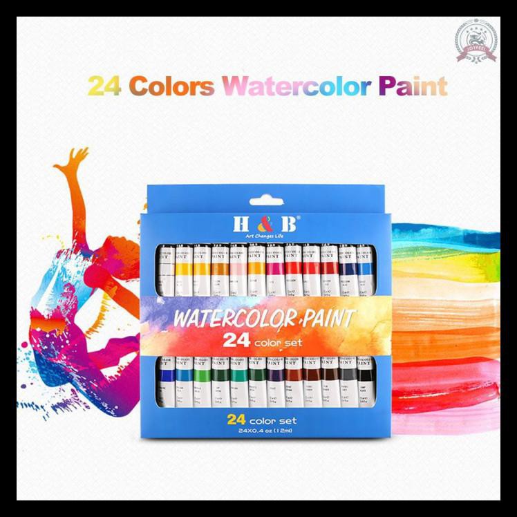 

Diskon Melukis/Menggambar Set Cat Air Profesional 24 Warna Ukuran 12Ml