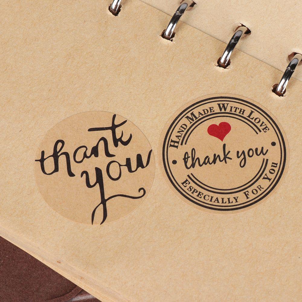 Suyo 12pcs/lembar 3.5cm &quot;Thank You&quot; Label Stiker Dekorasi Kue Undangan Pernikahan Kreatif Perekat Diri