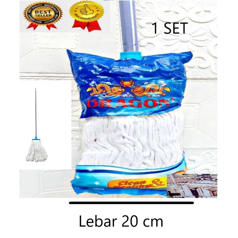 paling murah pel lantai besar dragon / kain pelan jumbo dragon ukuran 20 / 16cm BESERTA GAGANG