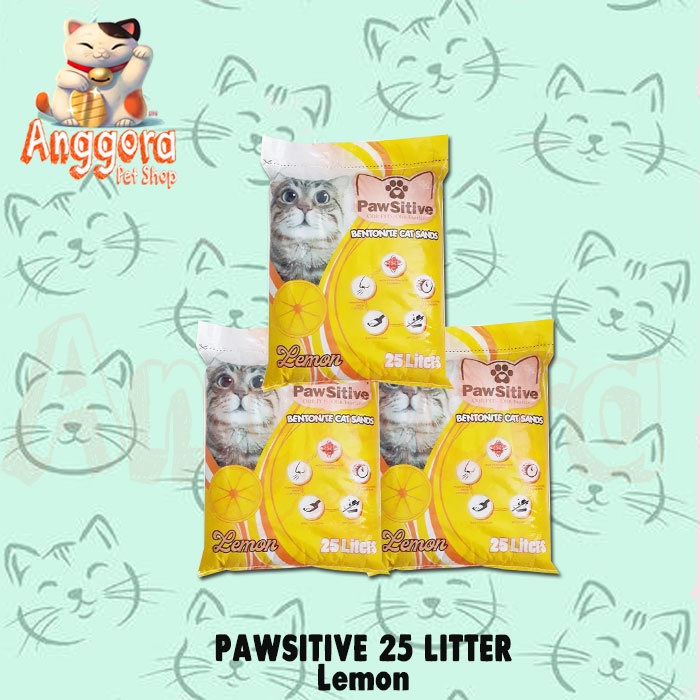 Promo pasir kucing PAWSITIVE 25 liter Pasir wangi gumpal kucing (Grab gosend)