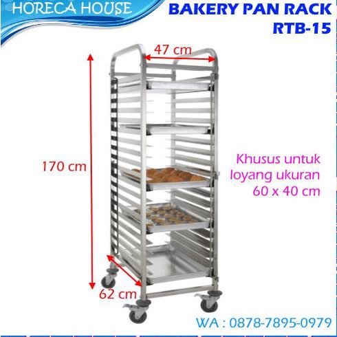 Trolley Rak Adonan Kue Rtb-15 Trolley Susun